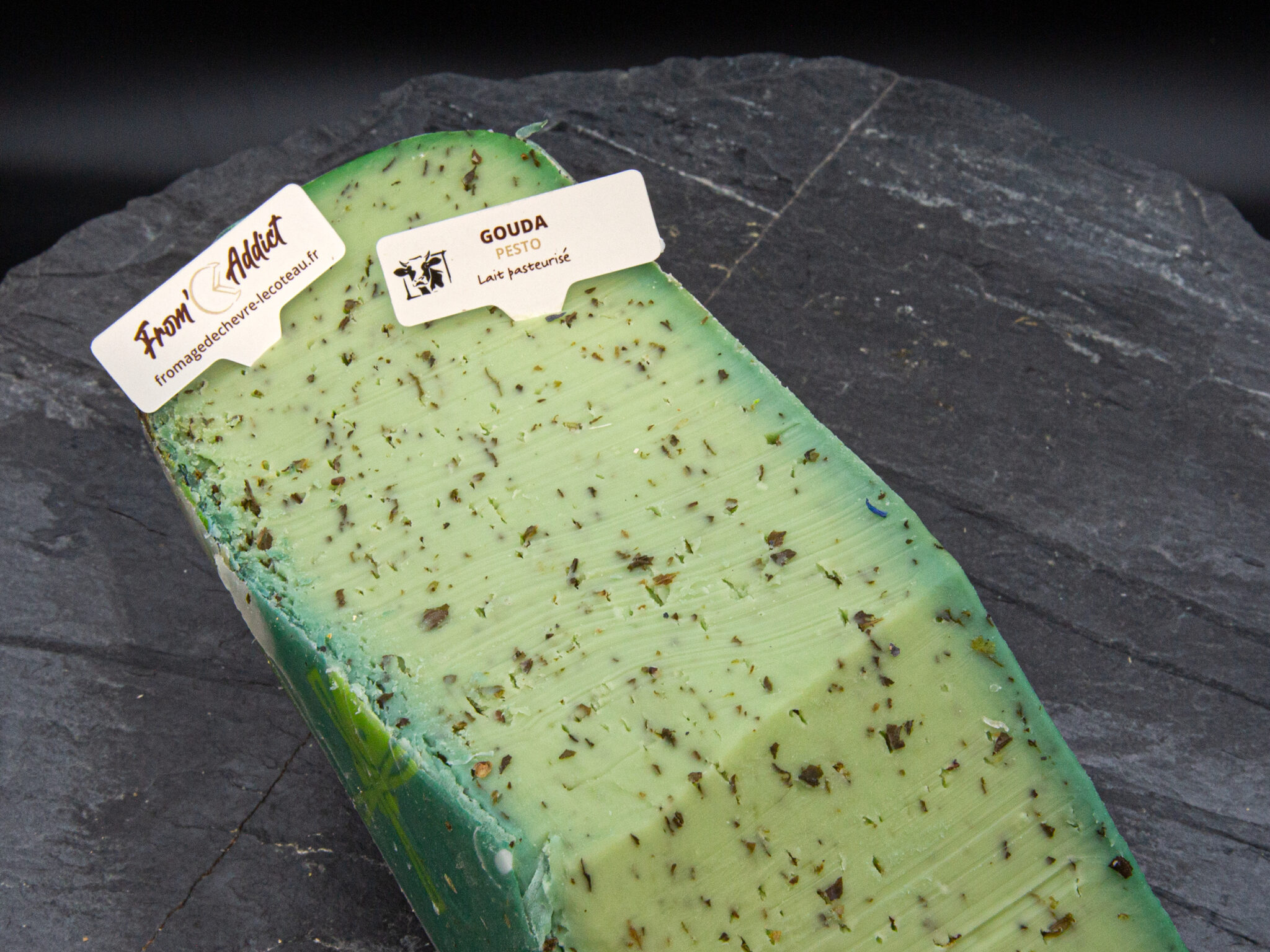 Gouda Pesto Fromage de vache Hollandais Fromagerie Le Coteau Saint